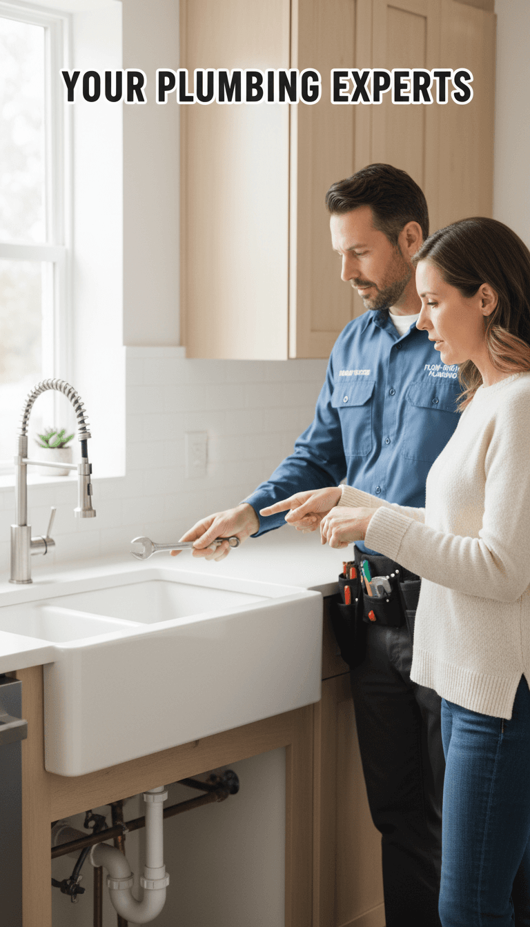 Plumber explaining a repair to a homeowner